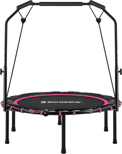 Mini Fitness Trampoline, 40 Inches, Foam, Alloy Steel, Pink