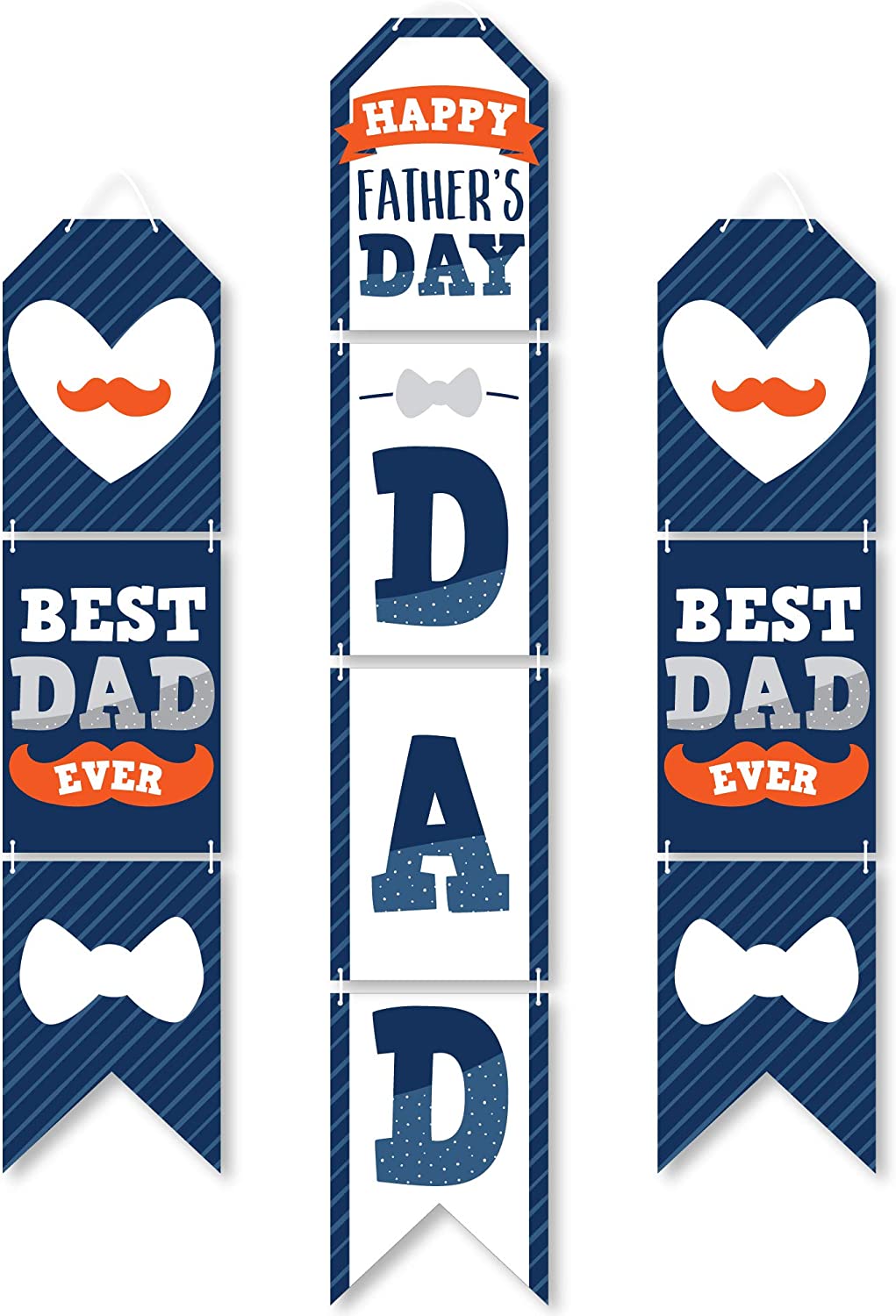 dad party wall decoration kit (30 x 21 x 0.5") blue, orange