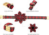 Adjustable Flower Pet Collar, Size l, Christmas Grid