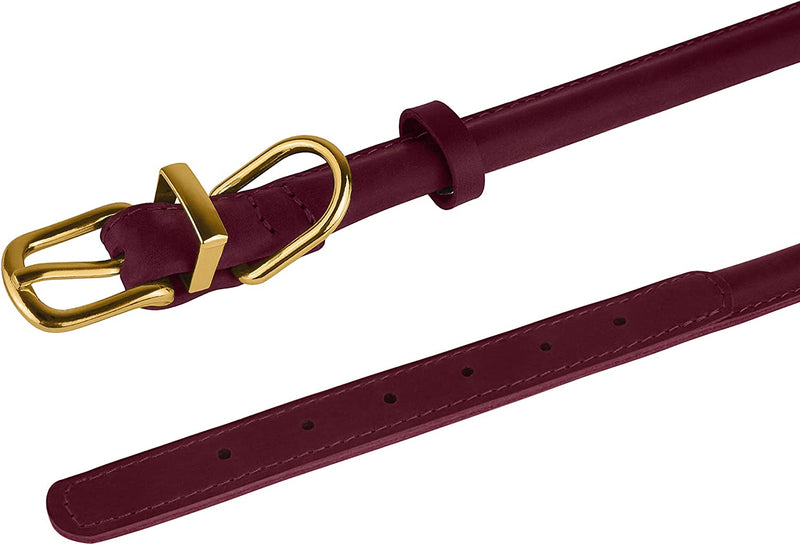 Coiled Leather Pet Collar, (Burgundy), 14" x 16.5"