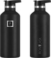 Sports Water Bottle with 3 Lids, 32 oz, Black