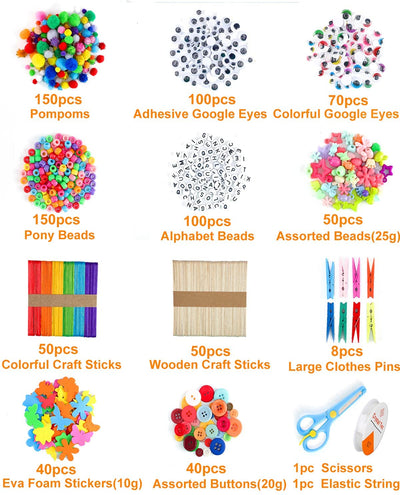 Craft Supplies Set, 1600 Pieces