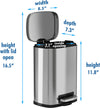 Stainless Steel Bathroom Trash Can,1.32 Gallon