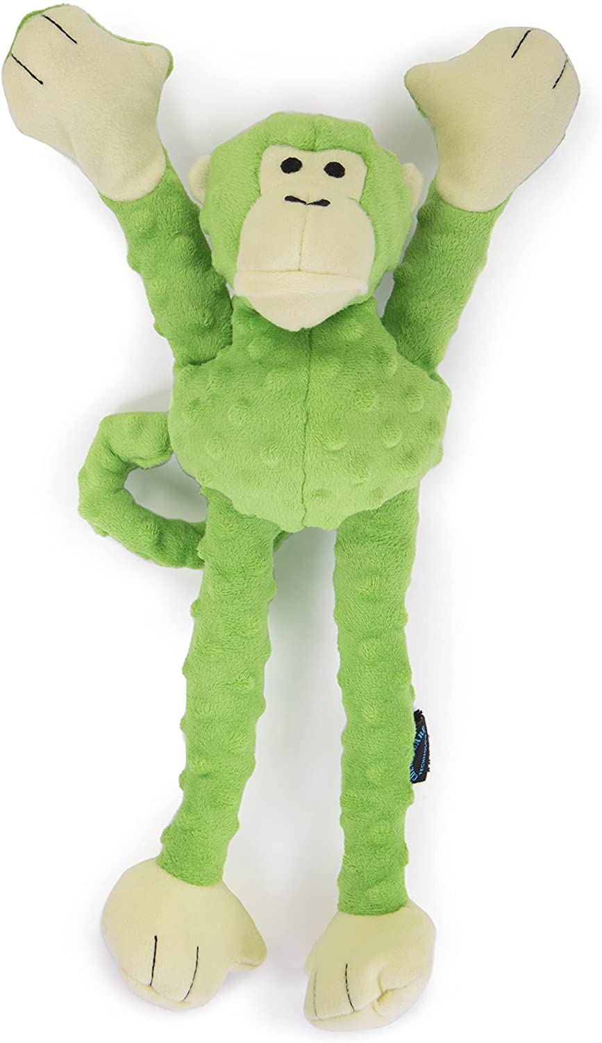 Monkey Dog Toy with Chew Guard, Large, (Lime Green)