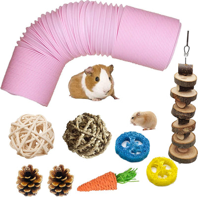 Plastic Tunnel Toys for Hamster, pink color