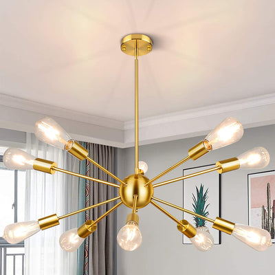 10-light chandeliers, gold brushed brass