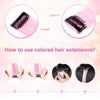 16 Colored Curly Wavy Clip-in Hair Extensions (Light Pink)