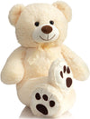 Giant Teddy Bear with Paw Prints 36 inches, Beige