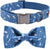 Elegant pet collar with bow, cotton and straps, Colour: Universe