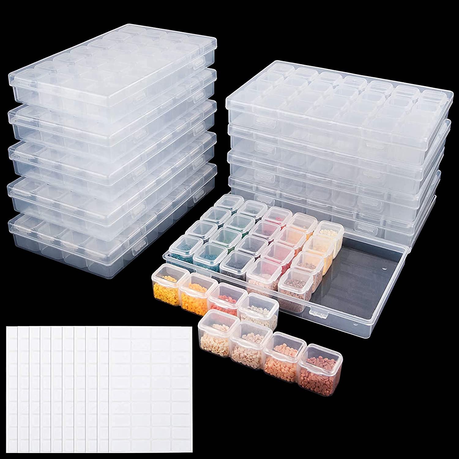 10 pieces of diamond painting storage containers, 28 grids