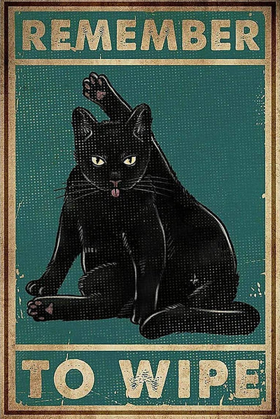 Vintage Tin Sign Print of Cats (Remember to Clean)