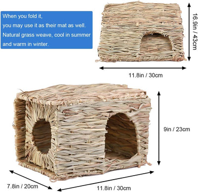 Grass House for Rabbit, Natural Hand Woven