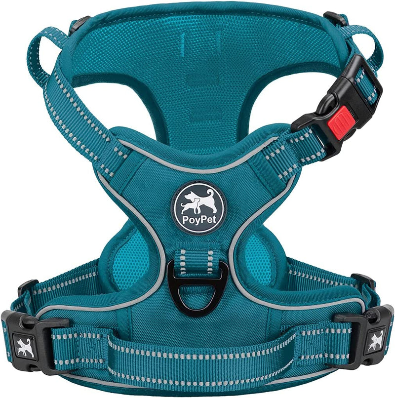 Reflective Adjustable No Pull Pet Harness, Tumalo Teal (S)