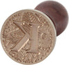 Vintage Wax Seal with Wooden Handle (Letter K)