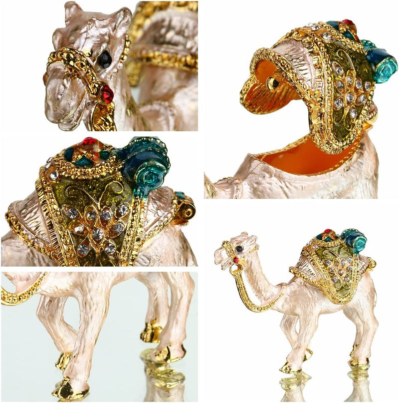 Small Camel Figurine Collectible Crystal Trinket Jewelry Box