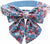 Dog collar, with bow, (size S)color:Blue floral