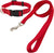 Pet collar and leash set, red, Small, Collar 10-14", 5/8"