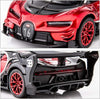 5.34" x 2.36" x 1.57" die-cast sports car (red and black)