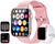 Smart watch (answer make call) waterproof fitness tracker, pink