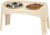 Raised pet bowl, with adjustable stand, (almond color)