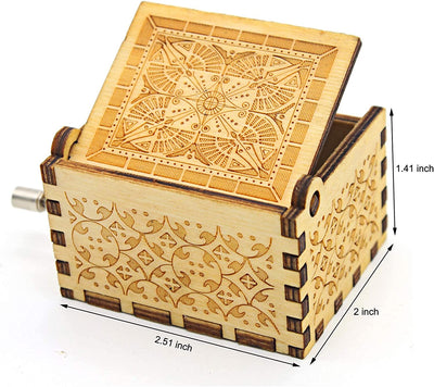 Old wooden music box, Can't Help Falling in Love, Color: WOOD