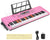 Piano with illuminated keys, 61 keys, Color: Lighted Keys-Pink