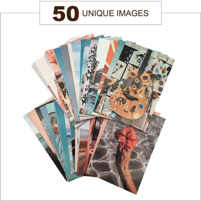 Kit of 50 4" x 6" Vintage Decor Collage, Color: Boho