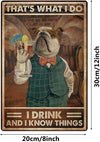 Dog Drink Retro Metal Tin Sign, 8x12 inches