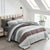 Light Gray and Brown Stripe 7 Piece Bedding Set