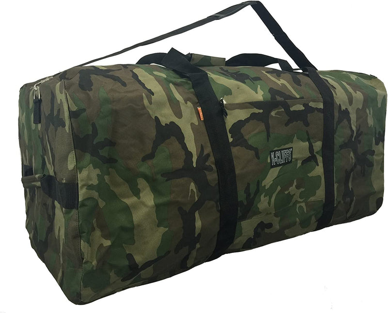 Large duffel bag for travel gear (42" x 20" x 20"), Camouflage