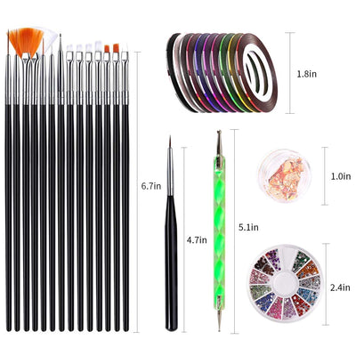 47 Pcs Acrylic Nail Tools Kit, (Color: Black)