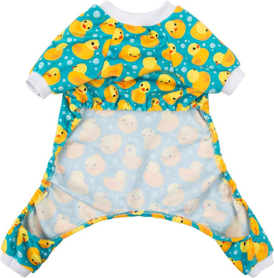 pet pajamas, Color: Yellow Ducks, (14''-14.5'' x 9.5''-10'')