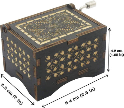 Old wooden music box, Can't Help Falling in Love, Color: BLACK