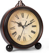 vintage retro alarm clock with night light, roman -tan