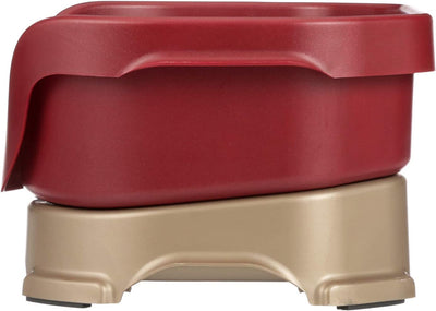 Deluxe pet feeder, non-slip (cranberry)