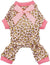 Soft Velvet Dog Pajamas with Leopard Ribbon,(Medium)