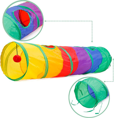 Cat Toy Tunnel  for Indoor, 45 x 9.8 x 9.8 inches