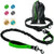 Hands-free professional pet leash with reflective stitches,green