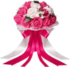 Artificial Bridal Bouquet 10.51 x 7.8 x 7.2 inches, (Fuchsia)