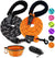 2 Pack 5' Heavy Duty Dog Leashes, Set of Set 7/ Black / Orange