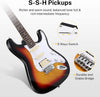 39 Inch, Full Size Electric Guitar, Kit Solid Body Sunburst