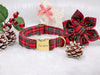 Adjustable Flower Pet Collar, Size l, Christmas Grid