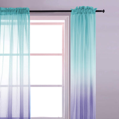 Curtains, Lilac and Turquoise, 52" x 63" L