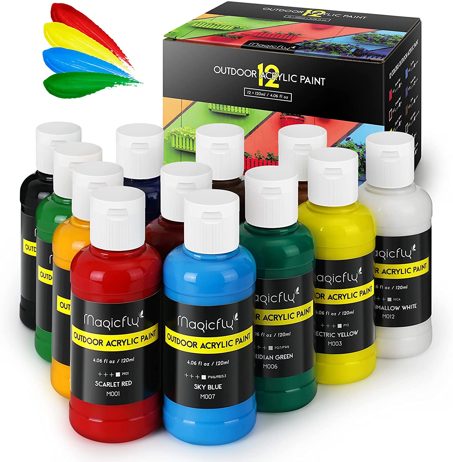 Acrylic paint set, 12 colors (12×120ml)