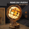 Wooden Puzzle Luminous Globe 3D Model Kits