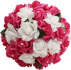 Artificial Bridal Bouquet 10.51 x 7.8 x 7.2 inches, (Fuchsia)