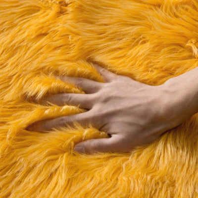 Luxury Super Soft & Fluffy Faux Shearling Rug 2' x 3' Yellow