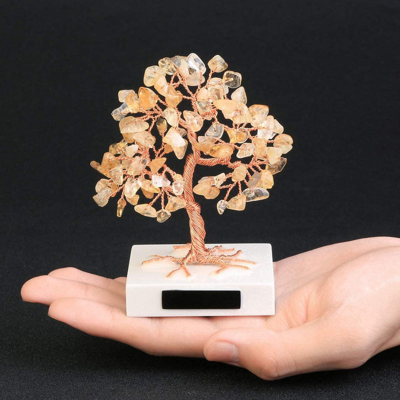 Mini Natural Citrine Crystals Stone Tree