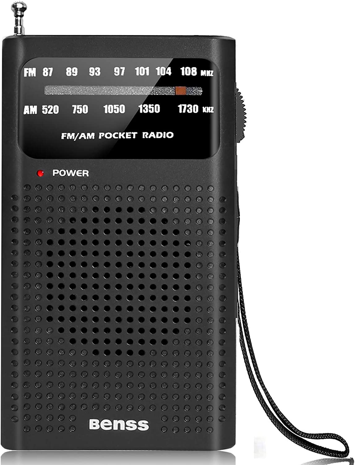 AM FM portable pocket radio with battery and speaker