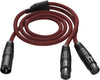 3-Pin XLR Splitter Cable for Microphone, Red (5ft)